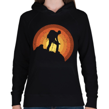 PRINTFASHION Hegymászó - Női kapucnis pulóver - Fekete női pulóver, kardigán