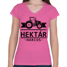 PRINTFASHION Hektár Harcos - Női V-nyakú póló - Rózsaszín
