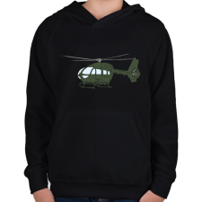 PRINTFASHION Helikopter - Gyerek kapucnis pulóver - Fekete gyerek pulóver, kardigán