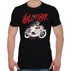 PRINTFASHION Hell Rider - fehér - Férfi póló - Fekete