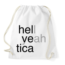 PRINTFASHION Hell yeah - Helvetica - Sportzsák, Tornazsák - Fehér tornazsák