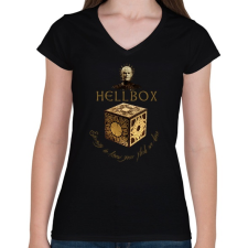 PRINTFASHION HELLBOX-HELLREISER 2 - Női V-nyakú póló - Fekete női póló