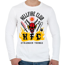PRINTFASHION Hellfire Club - Band design - Férfi hosszú ujjú póló - Fehér férfi póló