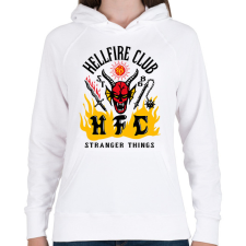 PRINTFASHION Hellfire Club - Band design - Női kapucnis pulóver - Fehér női pulóver, kardigán