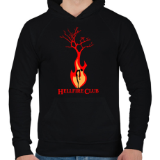 PRINTFASHION Hellfire Club heart - Férfi kapucnis pulóver - Fekete