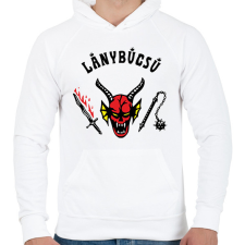 PRINTFASHION Hellfire Club lanybucsu - Férfi kapucnis pulóver - Fehér férfi pulóver, kardigán