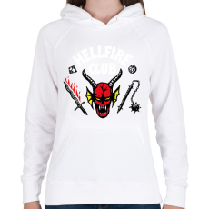 PRINTFASHION Hellfire Club - Női kapucnis pulóver - Fehér