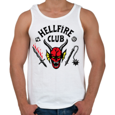 PRINTFASHION Hellfire Club - Stranger Things - Férfi atléta - Fehér