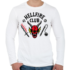 PRINTFASHION Hellfire Club - Stranger Things - Férfi hosszú ujjú póló - Fehér férfi póló