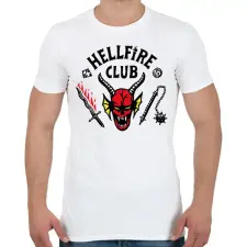 PRINTFASHION Hellfire Club - Stranger Things - Férfi póló - Fehér férfi póló