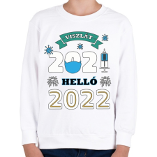 PRINTFASHION Helló 2022 - újév - Gyerek pulóver - Fehér gyerek pulóver, kardigán