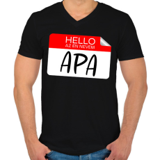 PRINTFASHION Hello az én nevem apa - Férfi V-nyakú póló - Fekete