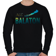 PRINTFASHION hello balaton - Férfi pulóver - Fekete férfi pulóver, kardigán