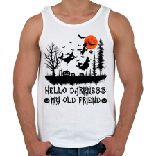 PRINTFASHION Hello darknes my old friend - Férfi atléta - Fehér atléta, trikó