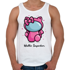 PRINTFASHION Hello impostor - Hello K - among us meme - Férfi atléta - Fehér