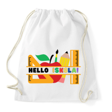 PRINTFASHION Hello Iskola - Sportzsák, Tornazsák - Fehér tornazsák