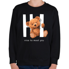 PRINTFASHION Hello maci - Gyerek pulóver - Fekete gyerek pulóver, kardigán