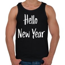 PRINTFASHION Hello New Year - Férfi atléta - Fekete