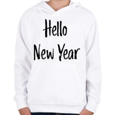 PRINTFASHION Hello New Year - Gyerek kapucnis pulóver - Fehér