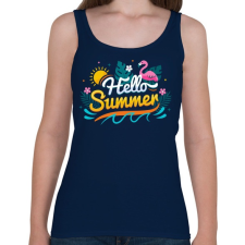 PRINTFASHION Hello nyár - Női atléta - Sötétkék női trikó