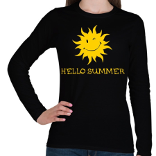 PRINTFASHION HELLO SUMMER - Női hosszú ujjú póló - Fekete női póló