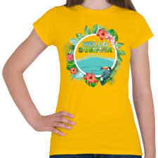 PRINTFASHION Hello Summer - Női póló - Sárga női póló