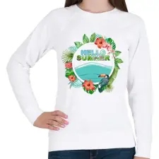 PRINTFASHION Hello Summer - Női pulóver - Fehér női pulóver, kardigán