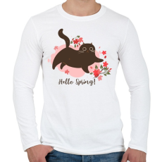 PRINTFASHION Hello tavasz - Férfi hosszú ujjú póló - Fehér