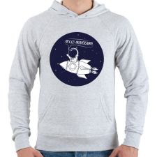 PRINTFASHION Hello univerzum! - Férfi kapucnis pulóver - Sport szürke férfi pulóver, kardigán