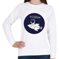 PRINTFASHION Hello univerzum! - Női pulóver - Fehér női pulóver, kardigán