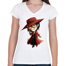 PRINTFASHION Hellsing - Női V-nyakú póló - Fehér női póló
