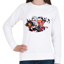 PRINTFASHION helluva boss #2 - Női pulóver - Fehér női pulóver, kardigán