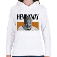 PRINTFASHION Hemingway - Önarckép - Női kapucnis pulóver - Fehér