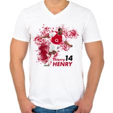 PRINTFASHION Henry - Férfi V-nyakú póló - Fehér férfi póló