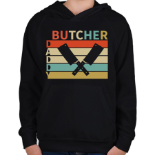 PRINTFASHION Hentes apa - Gyerek kapucnis pulóver - Fekete gyerek pulóver, kardigán