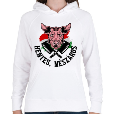 PRINTFASHION Hentes, mészáros - Női kapucnis pulóver - Fehér