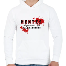 PRINTFASHION Hentes - Szörnyeteg - Férfi kapucnis pulóver - Fehér férfi pulóver, kardigán