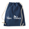 PRINTFASHION Her prince fehér - Sportzsák, Tornazsák - Sötétkék