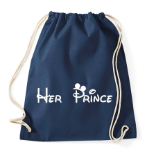 PRINTFASHION Her prince fehér - Sportzsák, Tornazsák - Sötétkék tornazsák