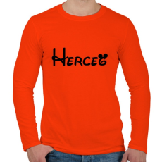 PRINTFASHION Herceg fekete felirat - Férfi hosszú ujjú póló - Narancs