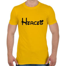 PRINTFASHION Herceg fekete felirat - Férfi póló - Sárga