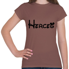 PRINTFASHION Herceg fekete felirat - Női póló - Mogyoróbarna női póló