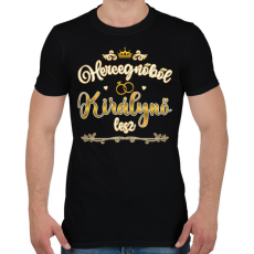 PRINTFASHION Hercegnőből királynő - Férfi póló - Fekete