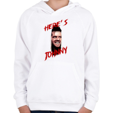 PRINTFASHION Here's Johnny - Gyerek kapucnis pulóver - Fehér
