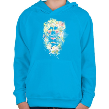 PRINTFASHION Here's the spring - Gyerek kapucnis pulóver - Azúrkék gyerek pulóver, kardigán