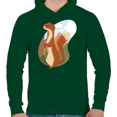 PRINTFASHION Hermelin - Férfi kapucnis pulóver - Sötétzöld