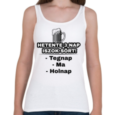 PRINTFASHION Hetente 3 nap iszok sört! - Női atléta - Fehér