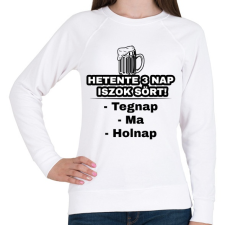 PRINTFASHION Hetente 3 nap iszok sört! - Női pulóver - Fehér női pulóver, kardigán