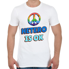 PRINTFASHION HETERO IS OK - Férfi póló - Fehér