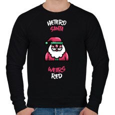 PRINTFASHION HETERO SANTA WEARS RED - Férfi pulóver - Fekete